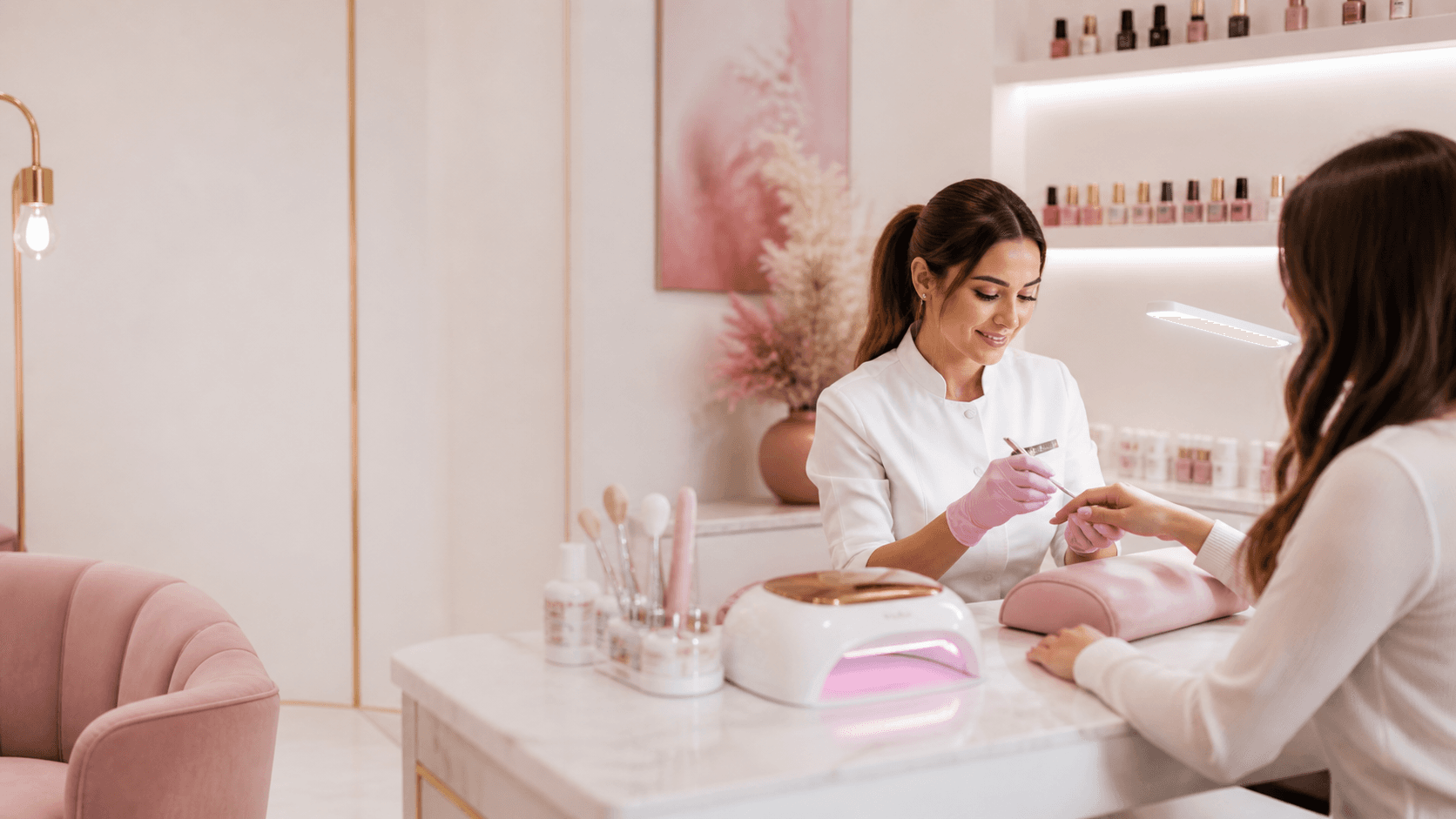 Nail art professionnel en salon